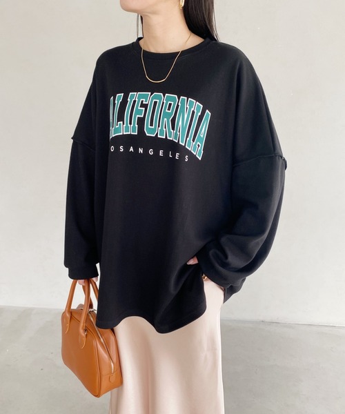MYMOOD.(マイムード)の「カレッジロゴ ビッグプルオーバー(Tシャツ/カットソー・レディース・チャコールグレー/グレー系その他/ブラック/ライトグレー・FREE)」の5枚目の写真
