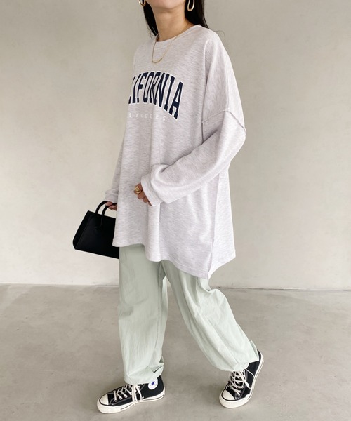 MYMOOD.(マイムード)の「カレッジロゴ ビッグプルオーバー(Tシャツ/カットソー・レディース・チャコールグレー/グレー系その他/ブラック/ライトグレー・FREE)」の17枚目の写真