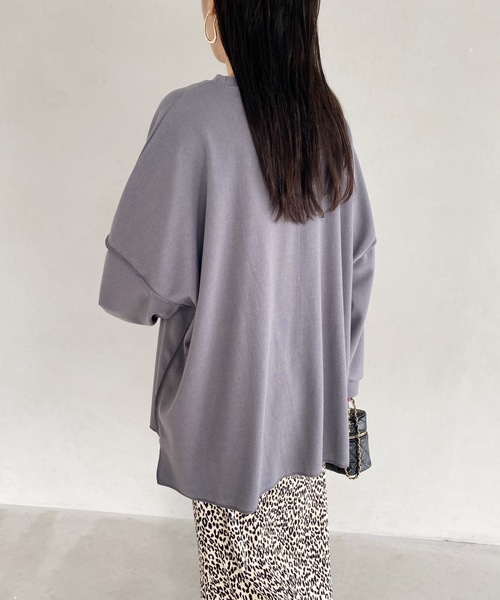 MYMOOD.(マイムード)の「カレッジロゴ ビッグプルオーバー(Tシャツ/カットソー・レディース・チャコールグレー/グレー系その他/ブラック/ライトグレー・FREE)」の21枚目の写真