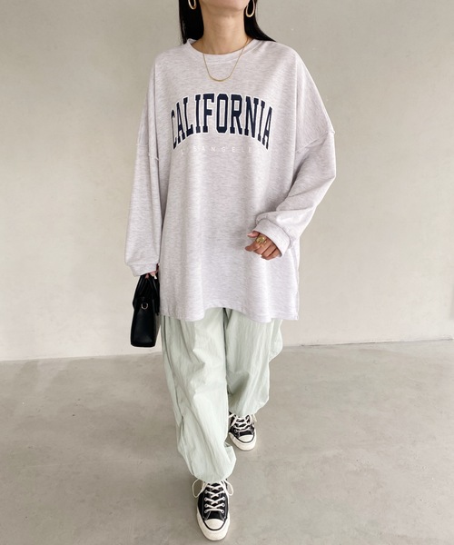 MYMOOD.(マイムード)の「カレッジロゴ ビッグプルオーバー(Tシャツ/カットソー・レディース・チャコールグレー/グレー系その他/ブラック/ライトグレー・FREE)」の10枚目の写真