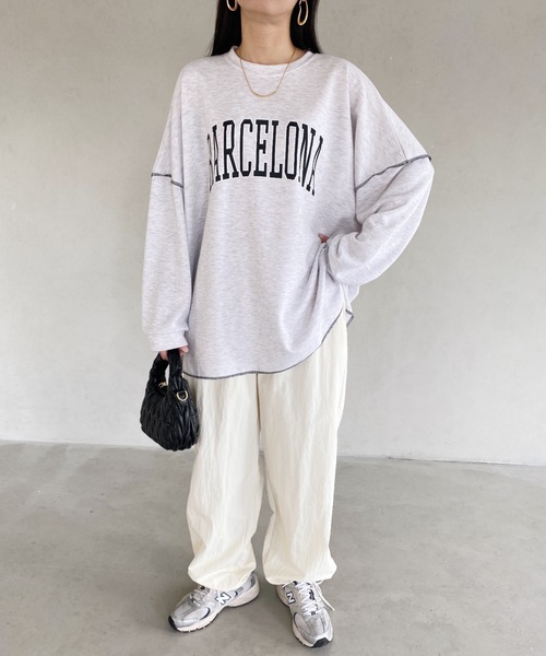 MYMOOD.(マイムード)の「カレッジロゴ ビッグプルオーバー(Tシャツ/カットソー・レディース・チャコールグレー/グレー系その他/ブラック/ライトグレー・FREE)」の22枚目の写真