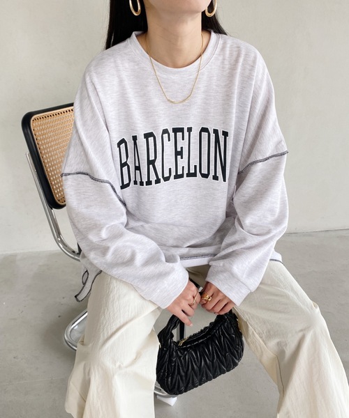 MYMOOD.(マイムード)の「カレッジロゴ ビッグプルオーバー(Tシャツ/カットソー・レディース・チャコールグレー/グレー系その他/ブラック/ライトグレー・FREE)」の16枚目の写真