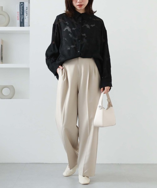 archives（アルシーヴ）の「サイドタブ付きタックパンツ（その他パンツ・レディース・ベージュ/ブラック/キャメル・MEDIUM）」の15枚目の写真