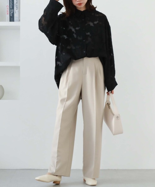 archives（アルシーヴ）の「サイドタブ付きタックパンツ（その他パンツ・レディース・ベージュ/ブラック/キャメル・MEDIUM）」の18枚目の写真