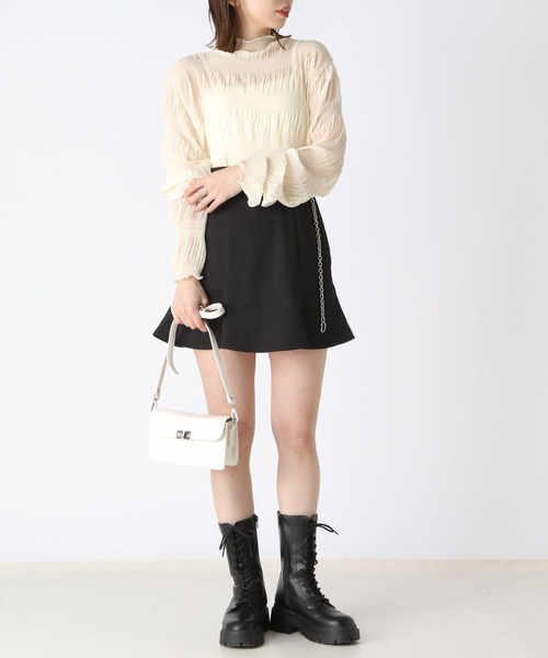 Heather(ヘザー)の「ダンダンシアーカットソー 182349(Tシャツ/カットソー・レディース・アイボリー/グレイッシュブルー/ブラック/ピンク・FREE)」の5枚目の写真