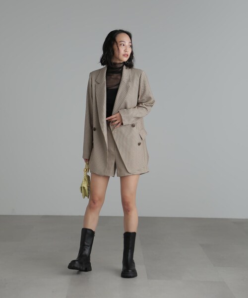 FREE'S MART（フリーズマート）の「【Sシリーズ対応】◆先染めチェックベルト付きショートパンツ（その他パンツ・レディース・ベージュ系その他/ブラウン系その他・X-SMALL/SMALL/MEDIUM）」の12枚目の写真