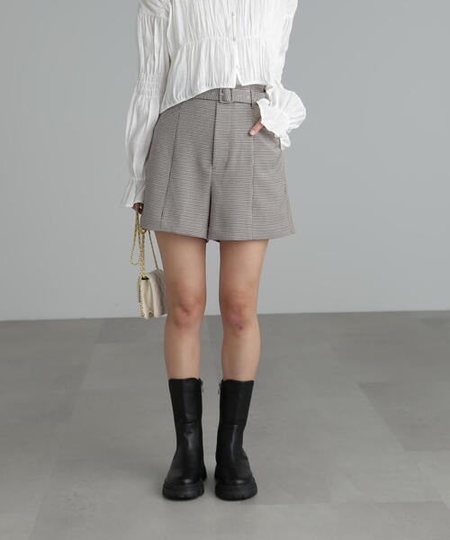 FREE'S MART（フリーズマート）の「【Sシリーズ対応】◆先染めチェックベルト付きショートパンツ（その他パンツ・レディース・ベージュ系その他/ブラウン系その他・X-SMALL/SMALL/MEDIUM）」の10枚目の写真