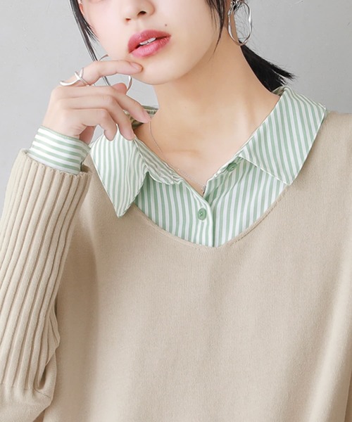 osharewalker（オシャレウォーカー）の「【廃盤】『ストライプ柄カラーシャツ』（シャツ/ブラウス・レディース・ラベンダー/コーラル/ネイビー/グリーン・FREE）」の19枚目の写真