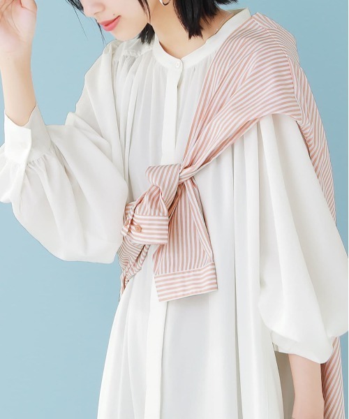 osharewalker（オシャレウォーカー）の「【廃盤】『ストライプ柄カラーシャツ』（シャツ/ブラウス・レディース・ラベンダー/コーラル/ネイビー/グリーン・FREE）」の6枚目の写真