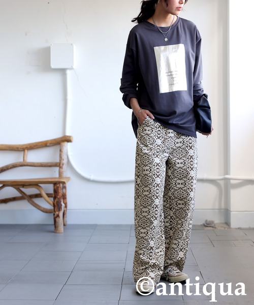 ジャガード織パンツ（その他パンツ）｜antiqua（アンティカ）の