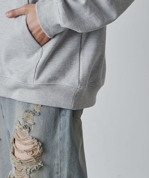 WEGO（ウィゴー）の「WEGO/【セットアップ対応】スーパーヘビーウェイト プルオーバーパーカー（パーカー・メンズ・ブラック/杢グレー・LARGE/MEDIUM）」の22枚目の写真