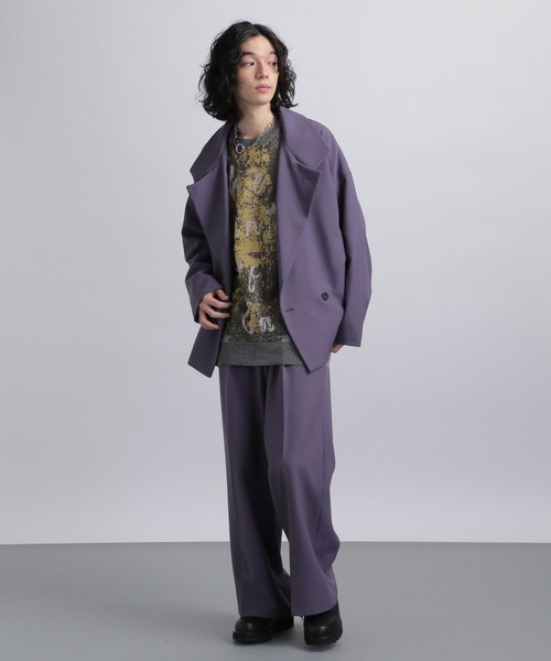 HARE（ハレ）の「マルチカラーデザインブルゾン(HARE)（ブルゾン・メンズ・ブラック/パープル・SMALL/MEDIUM）」の4枚目の写真