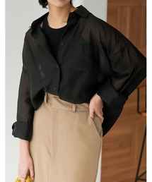 [辻元舞さん着用][2023S/S COLLECTION]シアーオーバーサイズシャツ