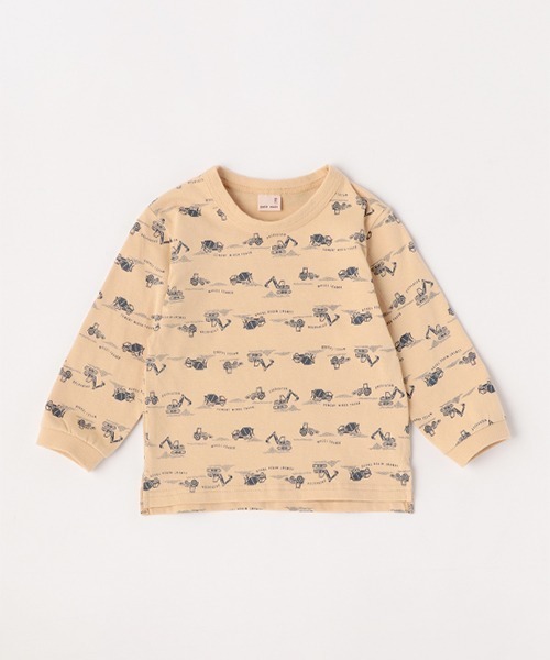 petit main（プティマイン）の「【プティプラ】BOYS長袖Tシャツ（Tシャツ/カットソー・キッズ・レッド/ライトグリーン/エメラルド/クリーム/オフホワイト/ネイビー/ブルー/カーキ・100cm/120cm/80ｃｍ/130cm/90cm/110cm）」の3枚目の写真