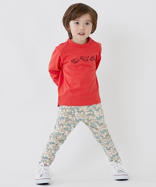 petit main（プティマイン）の「【プティプラ】BOYS長袖Tシャツ（Tシャツ/カットソー・キッズ・レッド/ライトグリーン/エメラルド/クリーム/オフホワイト/ネイビー/ブルー/カーキ・100cm/120cm/80ｃｍ/130cm/90cm/110cm）」の12枚目の写真