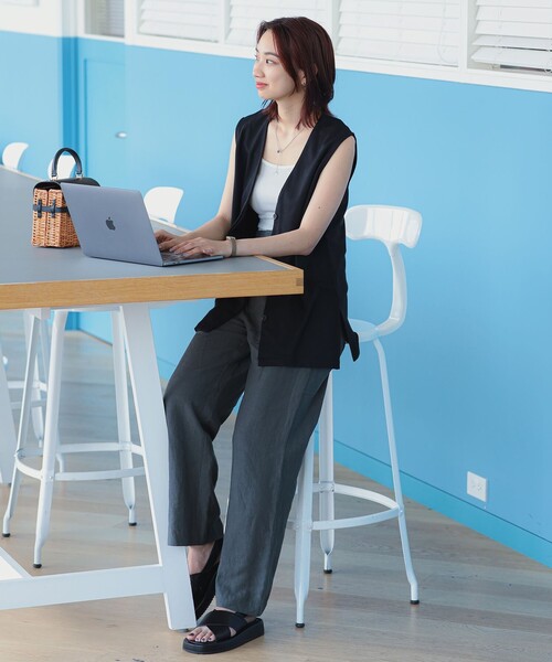 B:MING by BEAMS(ビーミングバイビームス)の「B:MING by BEAMS / スムースカットジレ(ベスト・レディース・アイボリー系/オリーブ/ブラック・FREE)」の4枚目の写真