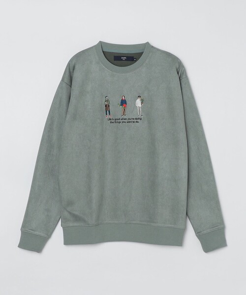 SHIPS Colors(シップス カラーズ)の「SHIPS Colors: フェイクスエード エンブロイダリー スウェット(スウェット・メンズ・グリーン/ブルー・LARGE/MEDIUM)」の1枚目の写真