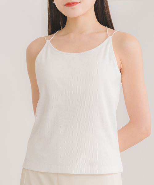 ems excite(エムズエキサイト)の「カップ付キャミ(キャミソール・レディース・ライトグレー/イエロー系その他3/ブルー系その他3/ブラック/ナチュラル・MEDIUM/LARGE)」の4枚目の写真