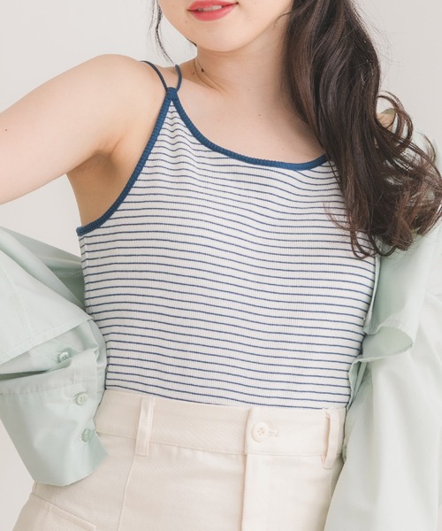 ems excite(エムズエキサイト)の「カップ付キャミ(キャミソール・レディース・ライトグレー/イエロー系その他3/ブルー系その他3/ブラック/ナチュラル・MEDIUM/LARGE)」の1枚目の写真