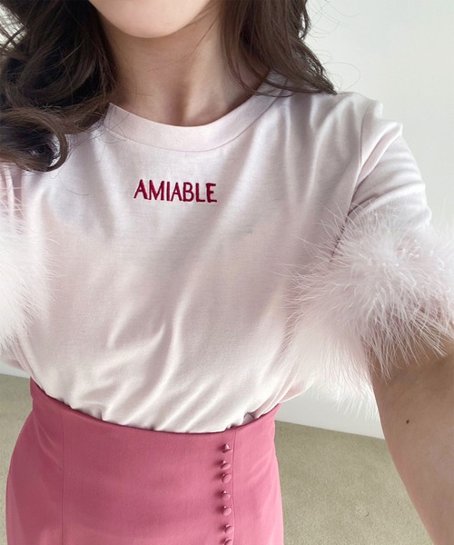 one after another NICE CLAUP（ワンアフターアナザーナイスクラップ）の「マラボーTシャツ（Tシャツ/カットソー・レディース・ピンク/ブラック/オフホワイト・FREE）」の3枚目の写真