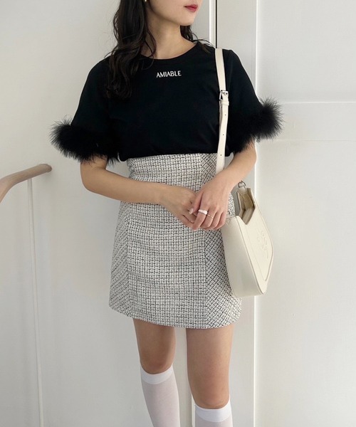 one after another NICE CLAUP（ワンアフターアナザーナイスクラップ）の「マラボーTシャツ（Tシャツ/カットソー・レディース・ピンク/ブラック/オフホワイト・FREE）」の17枚目の写真