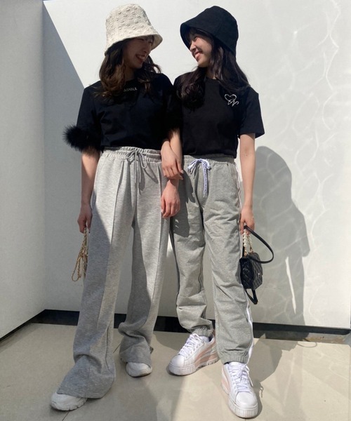 one after another NICE CLAUP（ワンアフターアナザーナイスクラップ）の「マラボーTシャツ（Tシャツ/カットソー・レディース・ピンク/ブラック/オフホワイト・FREE）」の15枚目の写真