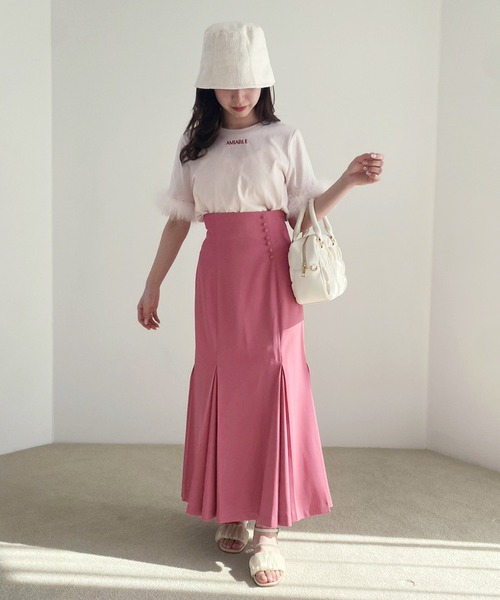 one after another NICE CLAUP（ワンアフターアナザーナイスクラップ）の「マラボーTシャツ（Tシャツ/カットソー・レディース・ピンク/ブラック/オフホワイト・FREE）」の9枚目の写真