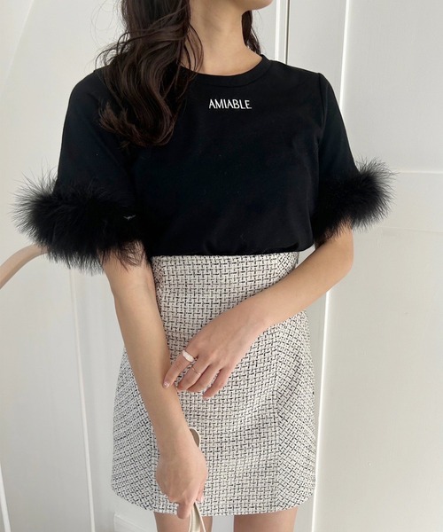 one after another NICE CLAUP（ワンアフターアナザーナイスクラップ）の「マラボーTシャツ（Tシャツ/カットソー・レディース・ピンク/ブラック/オフホワイト・FREE）」の19枚目の写真