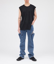 『ジョンローレンスサリバン』(Free) ストライプノースリーブTシャツ 73661463b_b_06_215.jpg