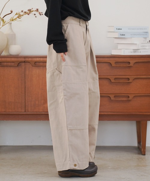 VETEMENTS ワイドペインターパンツM　ワーク　ベージュ　ダブルニー 最高級】VETEMENTS ワイドペインターパンツM ワーク ベージュ Wニー