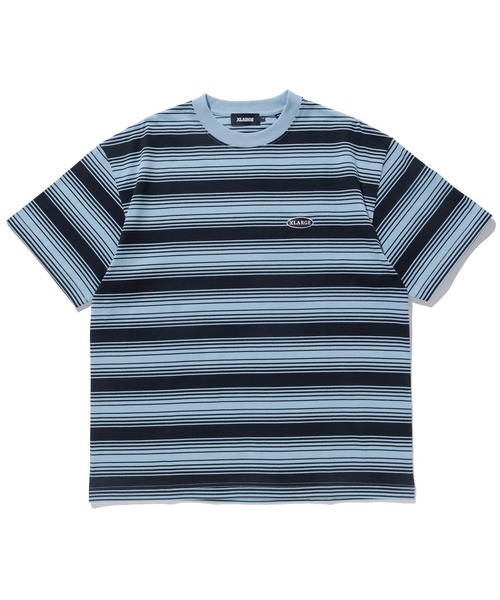XLARGE（エクストララージ）の「EMBROIDERED STRIPED S/S TEE（Tシャツ/カットソー・メンズ・ホワイト/ライトブルー/ブラウン・S/M/L/XL）」の3枚目の写真
