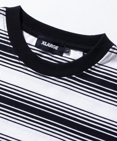 XLARGE（エクストララージ）の「EMBROIDERED STRIPED S/S TEE（Tシャツ/カットソー・メンズ・ホワイト/ライトブルー/ブラウン・S/M/L/XL）」の5枚目の写真