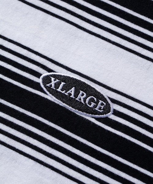 XLARGE（エクストララージ）の「EMBROIDERED STRIPED S/S TEE（Tシャツ/カットソー・メンズ・ホワイト/ライトブルー/ブラウン・S/M/L/XL）」の7枚目の写真