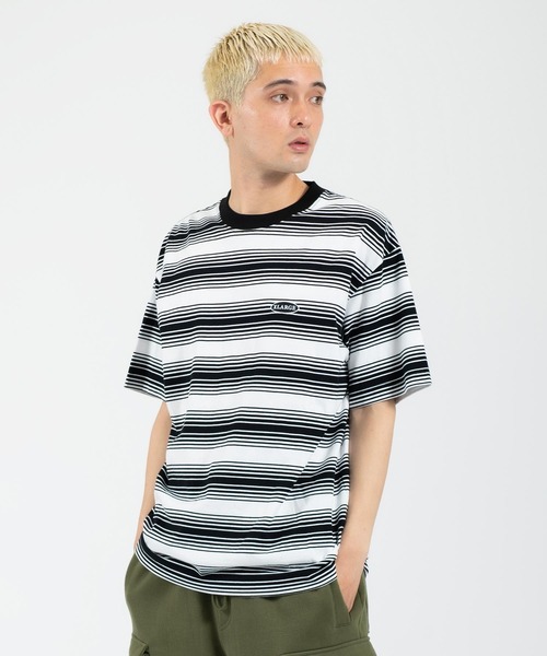 XLARGE（エクストララージ）の「EMBROIDERED STRIPED S/S TEE（Tシャツ/カットソー・メンズ・ホワイト/ライトブルー/ブラウン・S/M/L/XL）」の8枚目の写真