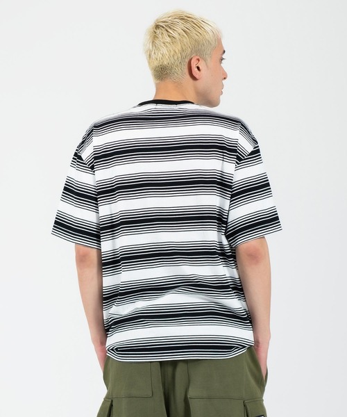 XLARGE（エクストララージ）の「EMBROIDERED STRIPED S/S TEE（Tシャツ/カットソー・メンズ・ホワイト/ライトブルー/ブラウン・S/M/L/XL）」の10枚目の写真