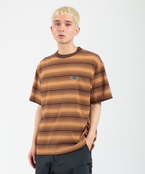 XLARGE（エクストララージ）の「EMBROIDERED STRIPED S/S TEE（Tシャツ/カットソー・メンズ・ホワイト/ライトブルー/ブラウン・S/M/L/XL）」の12枚目の写真