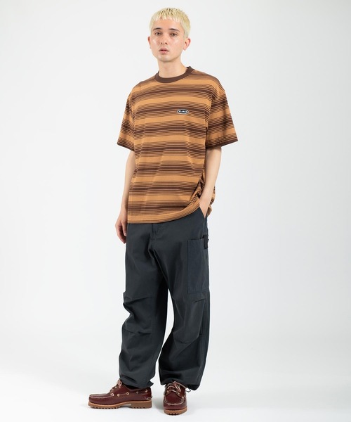 XLARGE（エクストララージ）の「EMBROIDERED STRIPED S/S TEE（Tシャツ/カットソー・メンズ・ホワイト/ライトブルー/ブラウン・S/M/L/XL）」の13枚目の写真