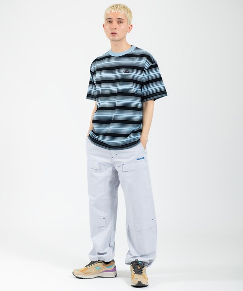 XLARGE（エクストララージ）の「EMBROIDERED STRIPED S/S TEE（Tシャツ/カットソー・メンズ・ホワイト/ライトブルー/ブラウン・S/M/L/XL）」の15枚目の写真