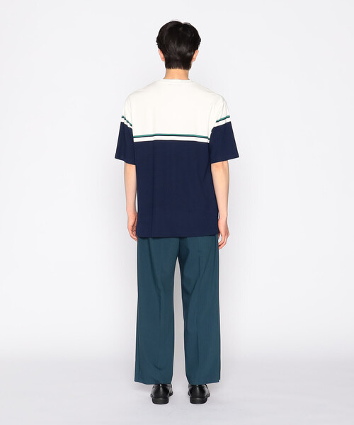 COMME CA ISM（コムサイズム）の「パネルボーダーデザイン クルーネックＴシャツ（Tシャツ/カットソー・メンズ・ホワイト/ネイビー・MEDIUM/LARGE）」の5枚目の写真