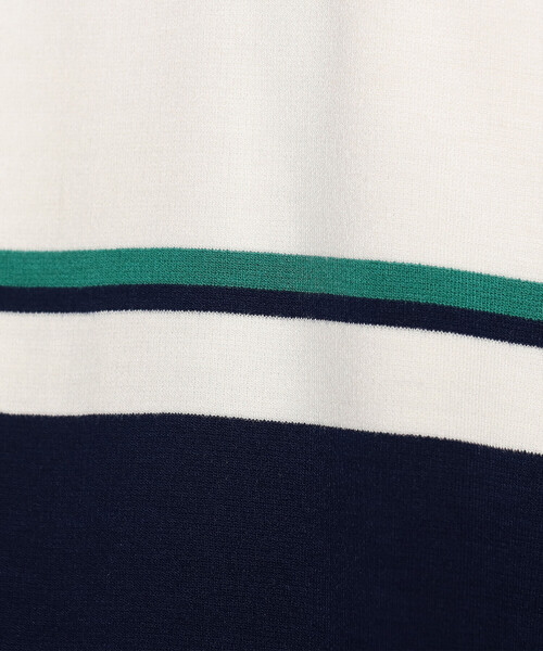 COMME CA ISM（コムサイズム）の「パネルボーダーデザイン クルーネックＴシャツ（Tシャツ/カットソー・メンズ・ホワイト/ネイビー・MEDIUM/LARGE）」の6枚目の写真