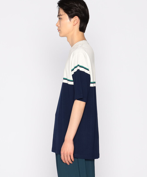 COMME CA ISM（コムサイズム）の「パネルボーダーデザイン クルーネックＴシャツ（Tシャツ/カットソー・メンズ・ホワイト/ネイビー・MEDIUM/LARGE）」の12枚目の写真