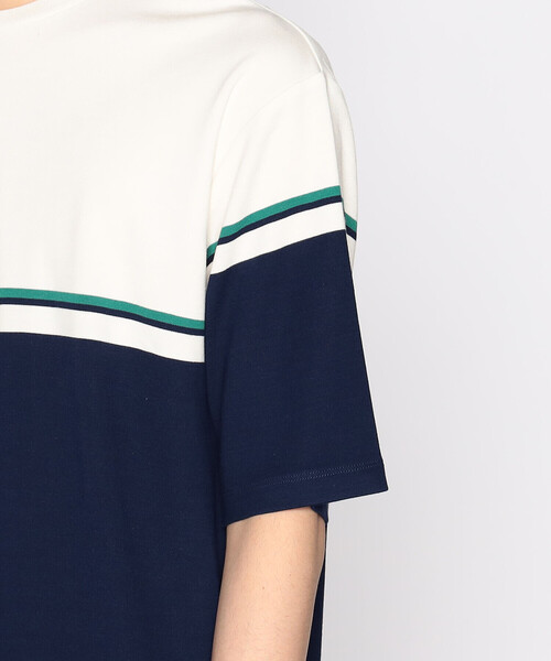 COMME CA ISM（コムサイズム）の「パネルボーダーデザイン クルーネックＴシャツ（Tシャツ/カットソー・メンズ・ホワイト/ネイビー・MEDIUM/LARGE）」の15枚目の写真