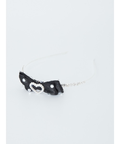 Ank Rouge（アンクルージュ）の「ハートリボンキラキラカチューシャ（カチューシャ・レディース・ピンク/ブラック/ホワイト・FREE）」の5枚目の写真