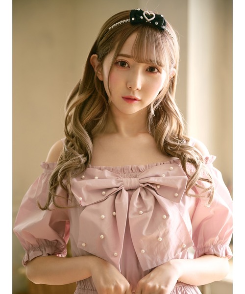 Ank Rouge（アンクルージュ）の「ハートリボンキラキラカチューシャ（カチューシャ・レディース・ピンク/ブラック/ホワイト・FREE）」の8枚目の写真