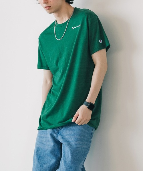 Champion(チャンピオン)の「Champion/チャンピオン POWERBLEND TEE Tシャツ カットソー メンズ 夏物 夏服(Tシャツ/カットソー・メンズ・ヘザーグレー/グリーン/ホワイト・M/L/XL)」の3枚目の写真