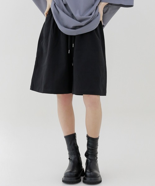 minsobi（ミンソビ）の「ワイドコットンハーフパンツ  ピグメントショート丈パンツ（チノパンツ・メンズ・チャコールグレー/ブラック・FREE）」の13枚目の写真