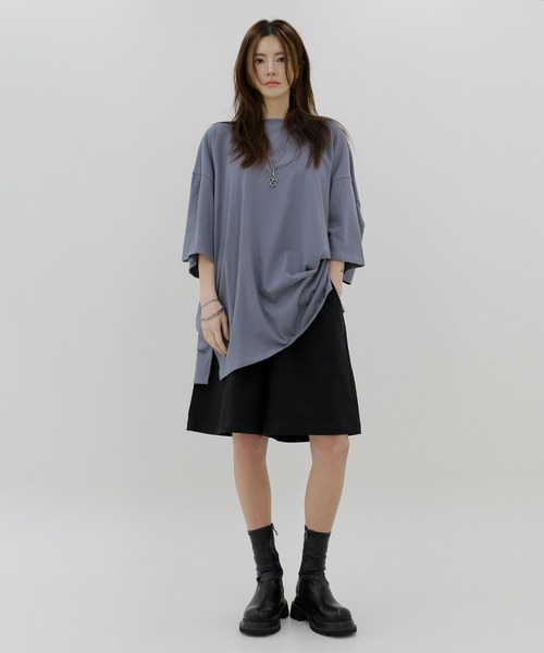 minsobi（ミンソビ）の「ワイドコットンハーフパンツ  ピグメントショート丈パンツ（チノパンツ・メンズ・チャコールグレー/ブラック・FREE）」の7枚目の写真