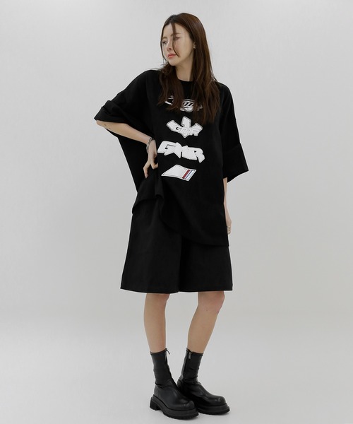 minsobi（ミンソビ）の「ワイドコットンハーフパンツ  ピグメントショート丈パンツ（チノパンツ・メンズ・チャコールグレー/ブラック・FREE）」の16枚目の写真