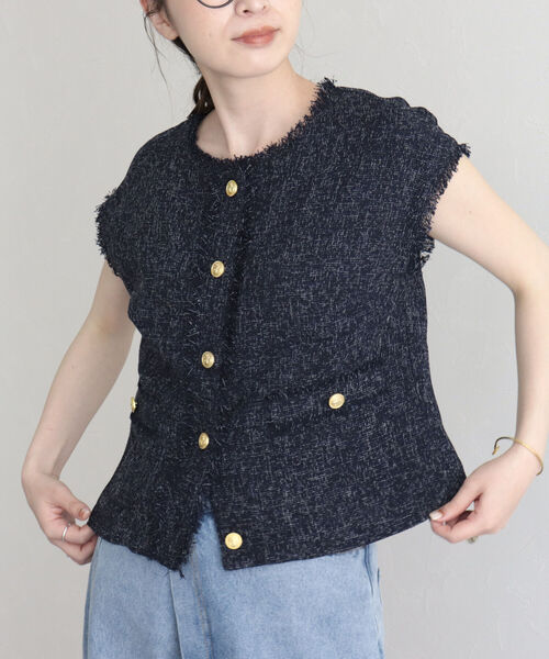 fredy emue(フレディエミュ)の「【fredy emue】サマーツイードベストブラウス(シャツ/ブラウス・レディース・ネイビー/チャコールグレー/ライトグレー・38)」の15枚目の写真