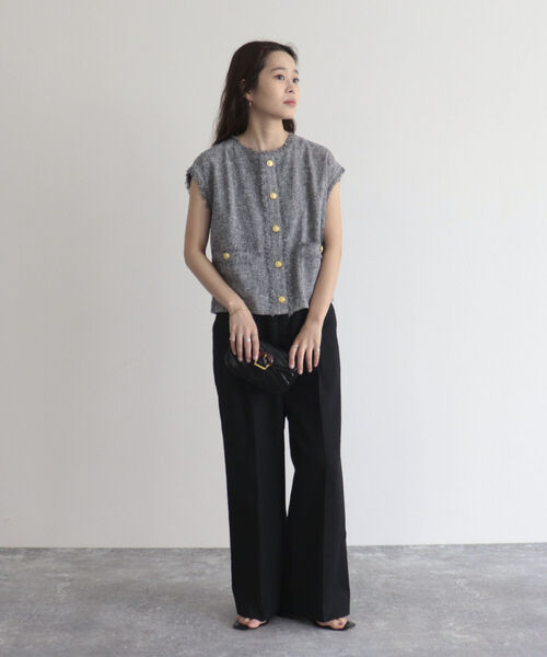 fredy emue(フレディエミュ)の「【fredy emue】サマーツイードベストブラウス(シャツ/ブラウス・レディース・ネイビー/チャコールグレー/ライトグレー・38)」の18枚目の写真